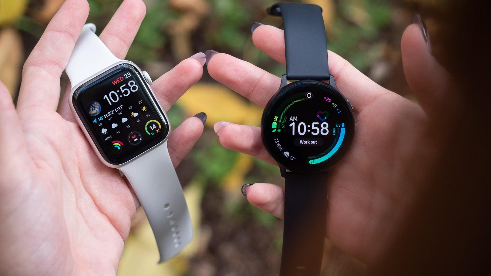 Trên tay Apple Watch Series 5 vs Samsung Galaxy Watch Active 2